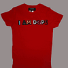 I Am Dope Stylish Unisex Tee. Children, Red Tee. Multi Color Letters
