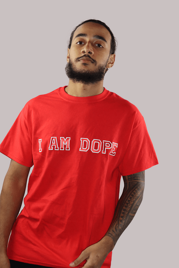 I Am Dope, Red, Unisex. Bold Letters