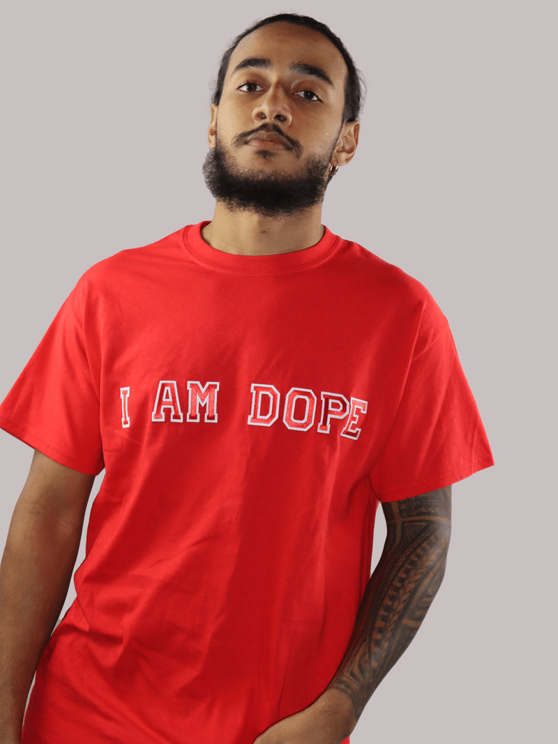 I Am Dope, Red, Unisex. Bold Letters